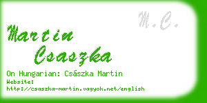 martin csaszka business card