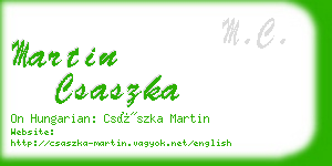 martin csaszka business card